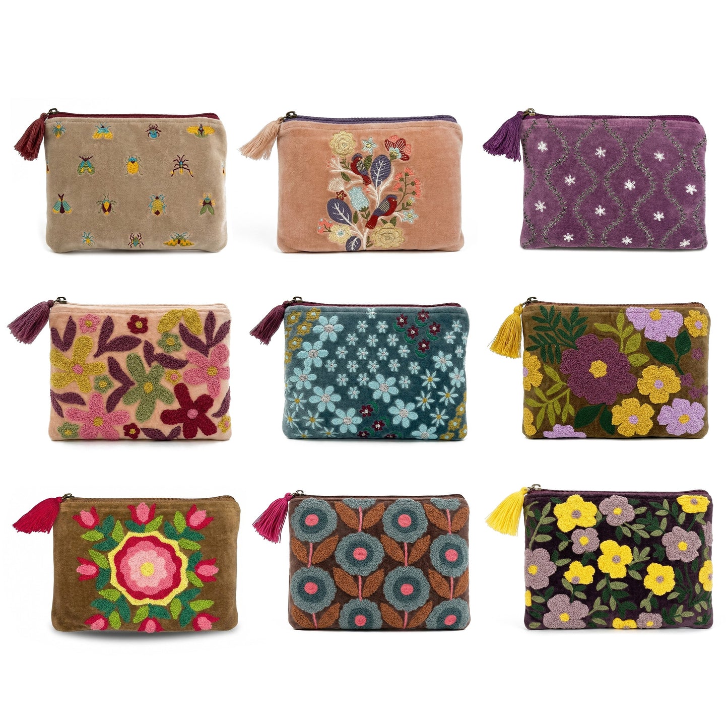 Pochette SantHonoré in Velluto Girasole sfondo marrone 20x15 cm