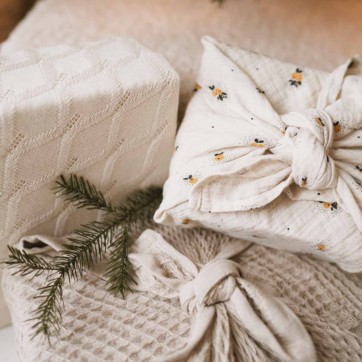 Panno in mussola 70 x 70 cm - Mele Gialla - Apple Pie