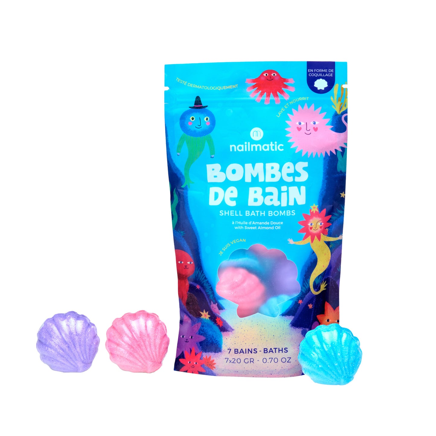 Nailmatic Kids Bombe da Bagno Conchiglia Colorate - Set 7 Bath Bombs IN ARRIVO