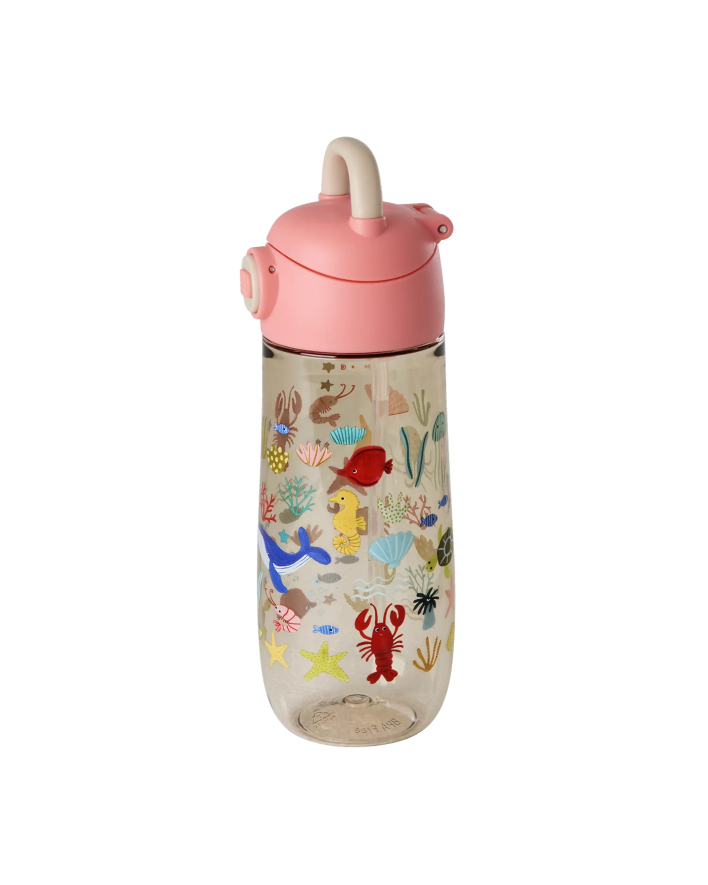 Borraccia Rice in Tritan con stampa Coral Ocean da 550 ml, su sfondo bianco