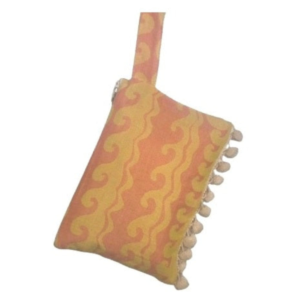 Aelia Anna Borsa Clutch fantasia Yalos Pon-pon Corallo e Giallo