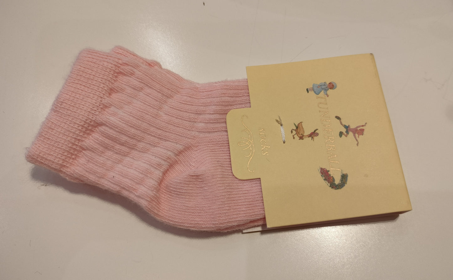 Tunderball Calzino in cotone rosa a coste