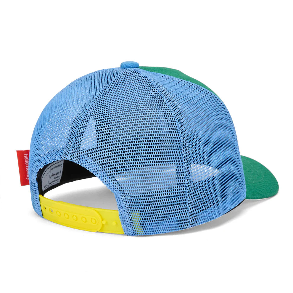 Cappellino Trucker Bambino Hello Hossy Mini Lawn – Verde | Taglie 2-5, 6+ e Papà