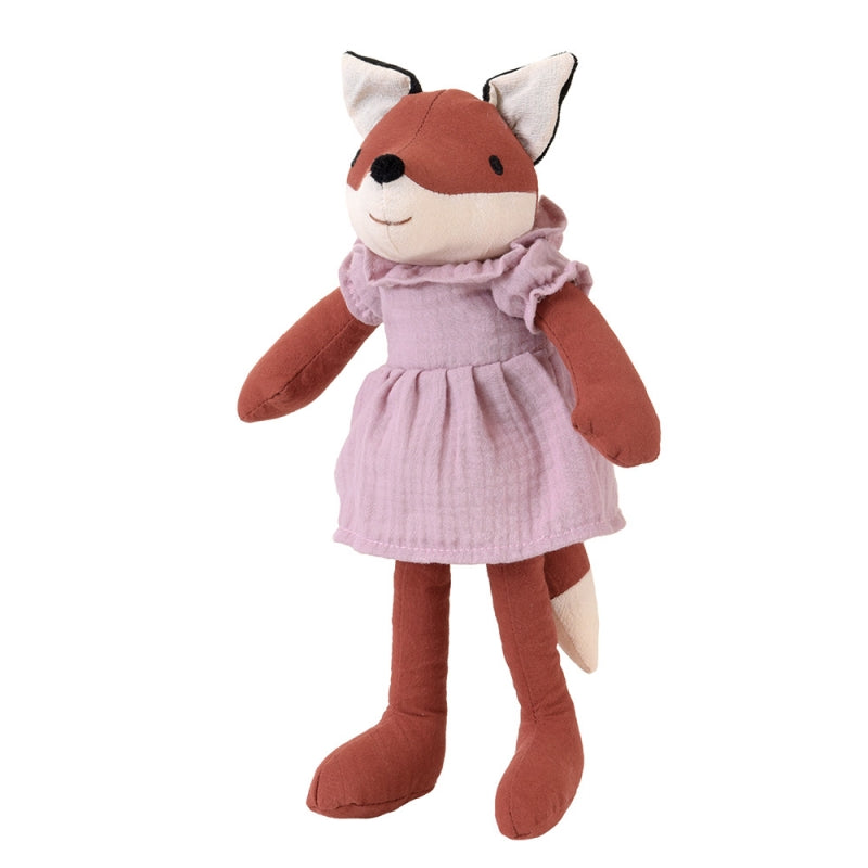 Peluche sonaglio Egmont Toys Volpe Fanny in cotone rosa 30 cm con campanellino interno