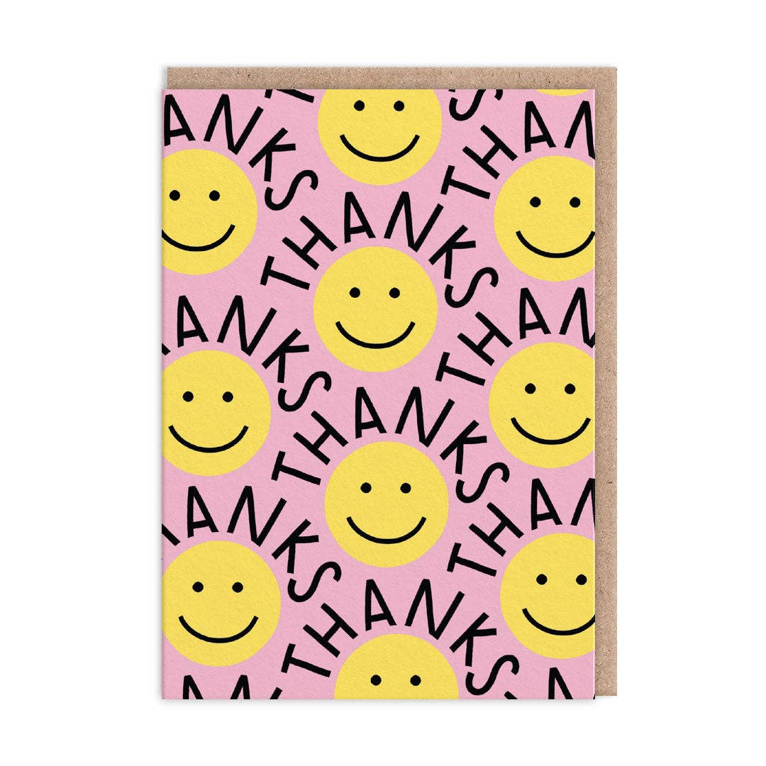 Ohh Deer Biglietto di Auguri - Smiley Faces Thank You Card - Apple Pie