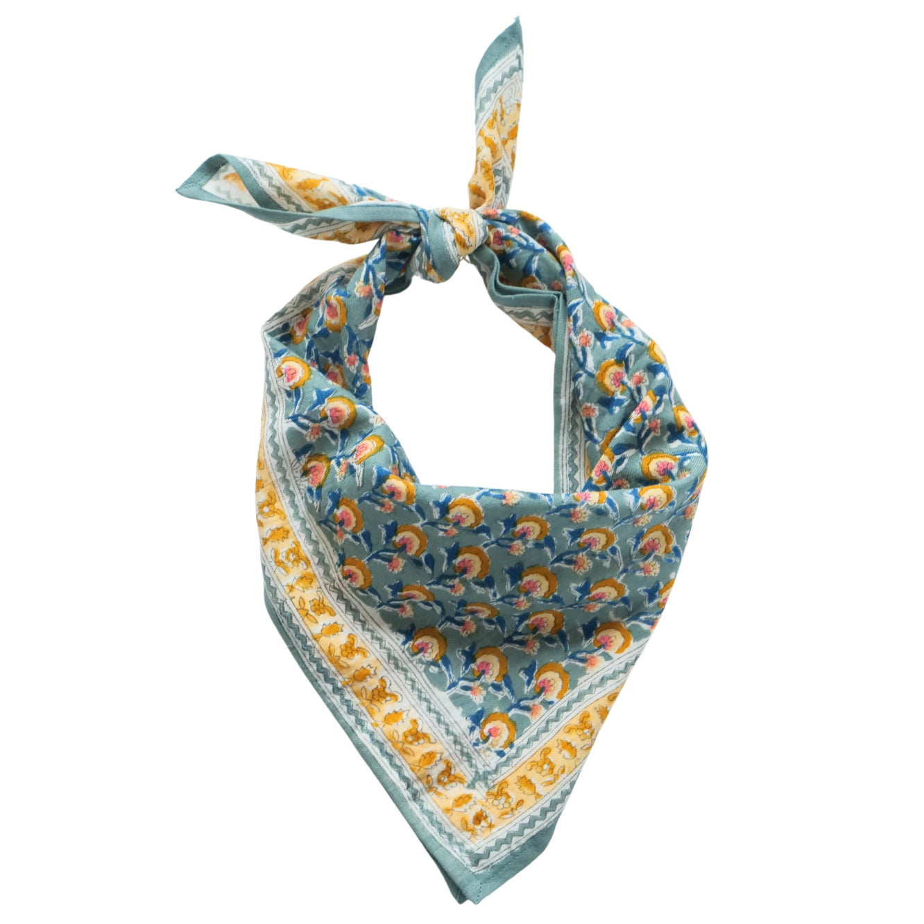 Maxi foulard 100x100 cm boho chic Bonheur du Jour Victorian Blue Green