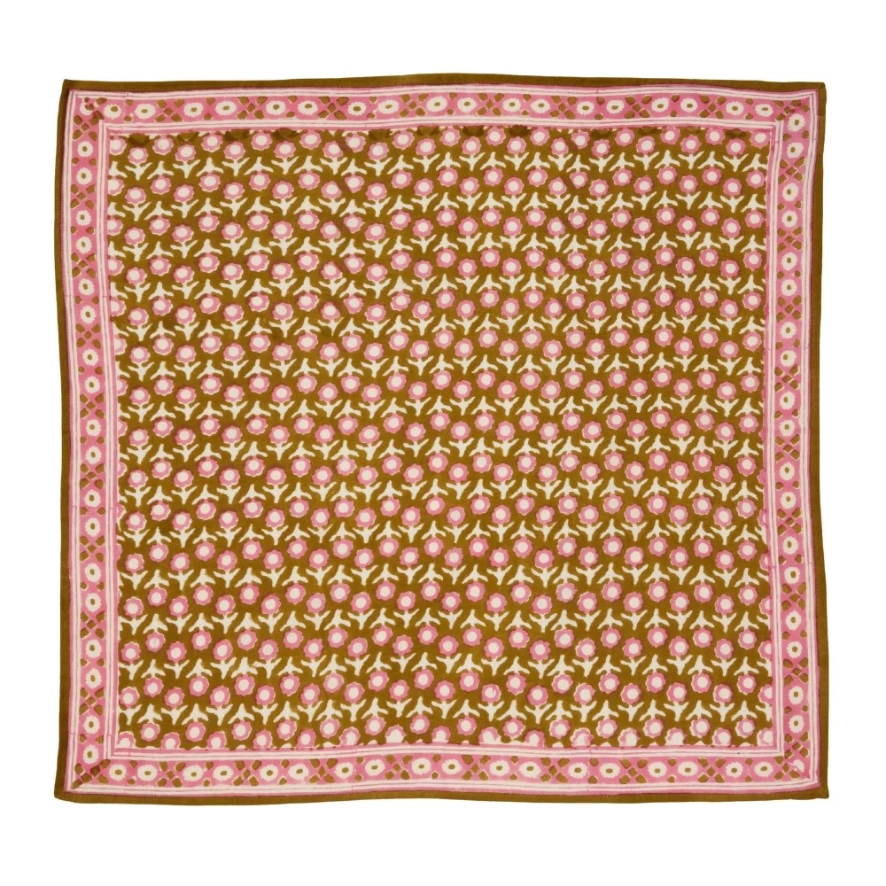 Foulard quadrato 60x60 cm boho chic Bonheur du Jour Isha Absynthe