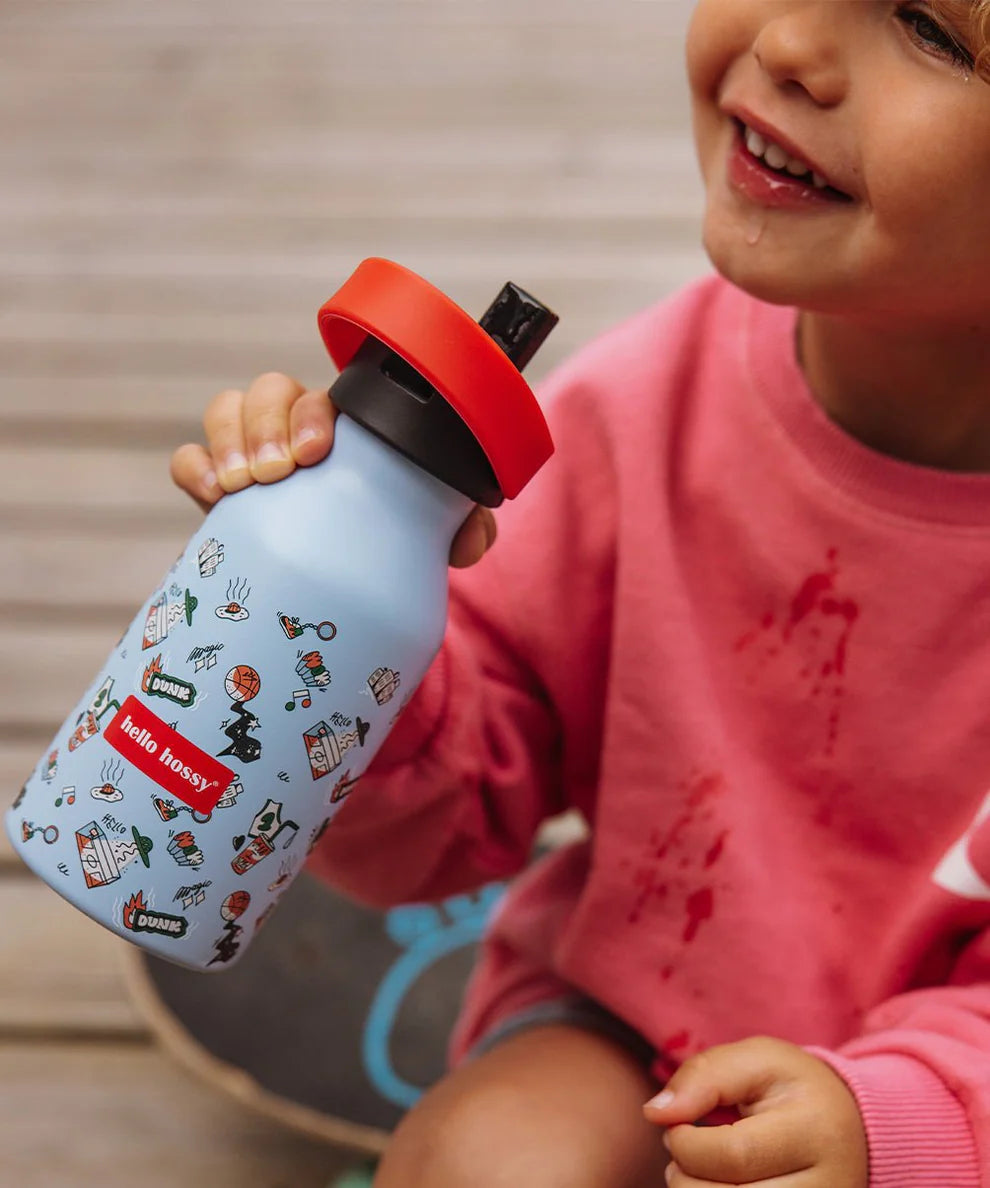 Borraccia Isotermica Bambini Hello Hossy Dunk – 350 ml con Cannuccia