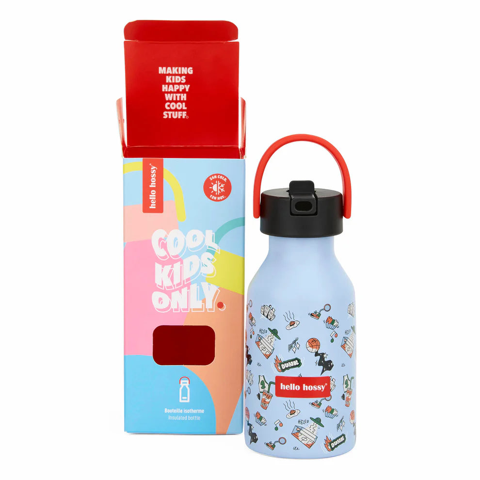 Borraccia Isotermica Bambini Hello Hossy Dunk – 350 ml con Cannuccia