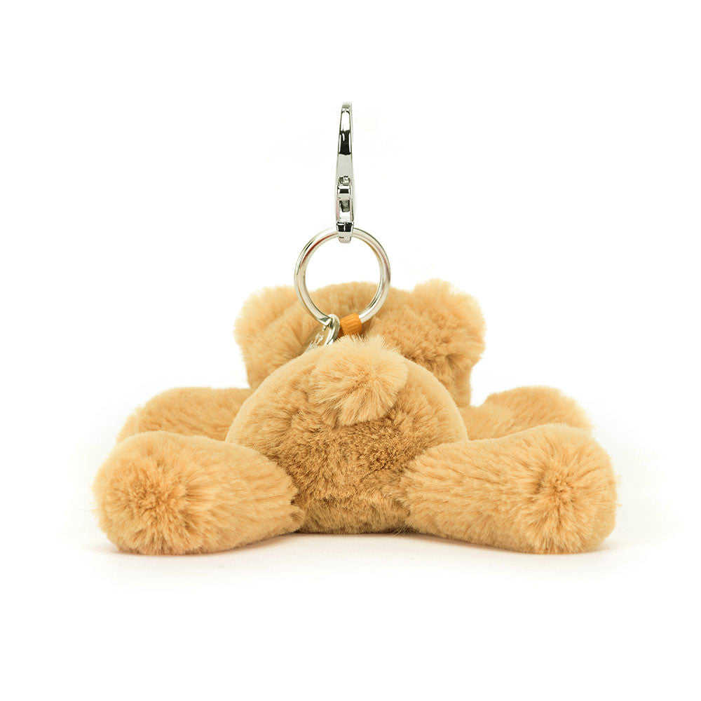 Retro Jellycat Smudge Bear Bag Charm orsetto dorato con codina a pon pon