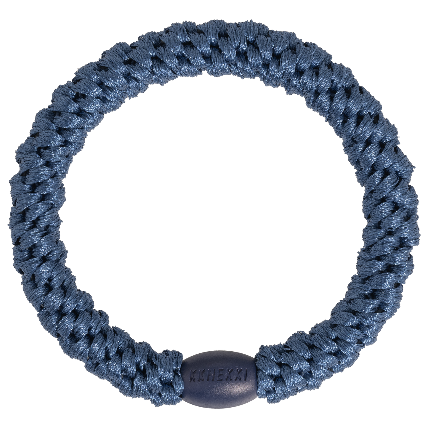 Kknekki Indigo originale, elastico per capelli intrecciato blu indaco che può essere indossato anche come braccialetto.