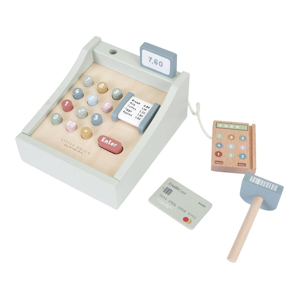 Registratore di cassa in legno con scanner Little Dutch per bambini 3+