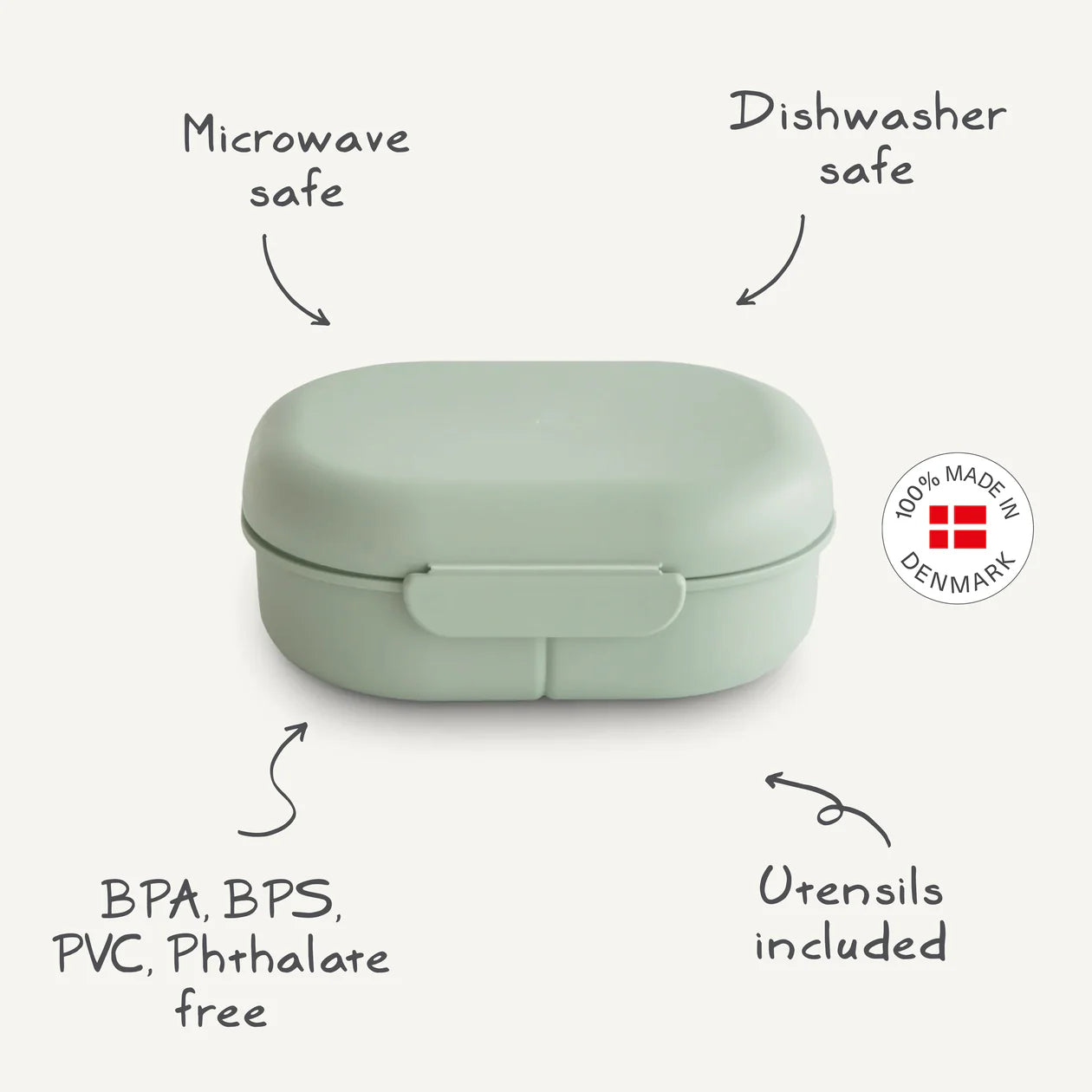 Mushie Porta Pranzo Lunch Box con Posate - Cloud - Apple Pie