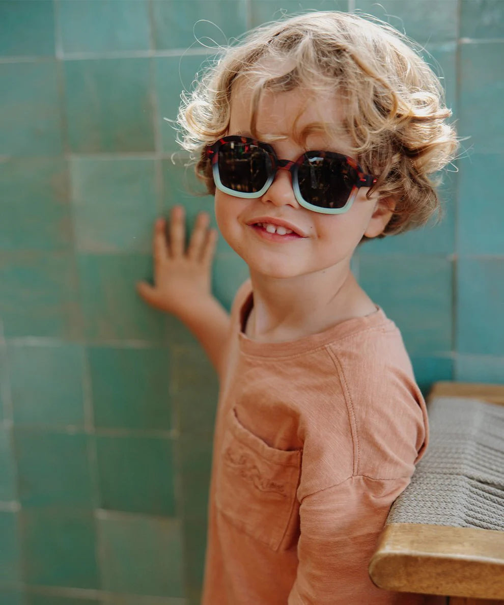 Occhiali da Sole Bambino Hello Hossy Craky Mint – Tartarugato con Bordo Mint