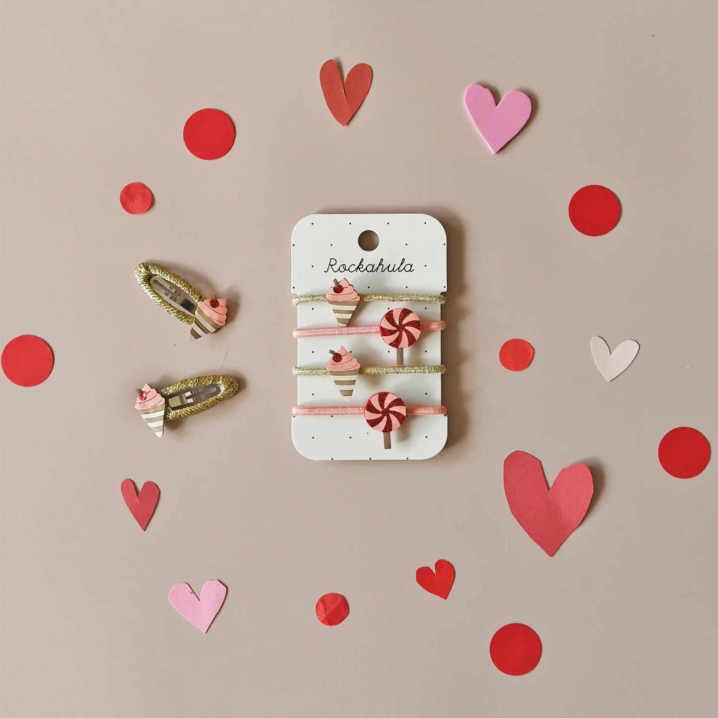 Mollette ed elastici per capelli Rockahula decorati con gelati e lecca lecca