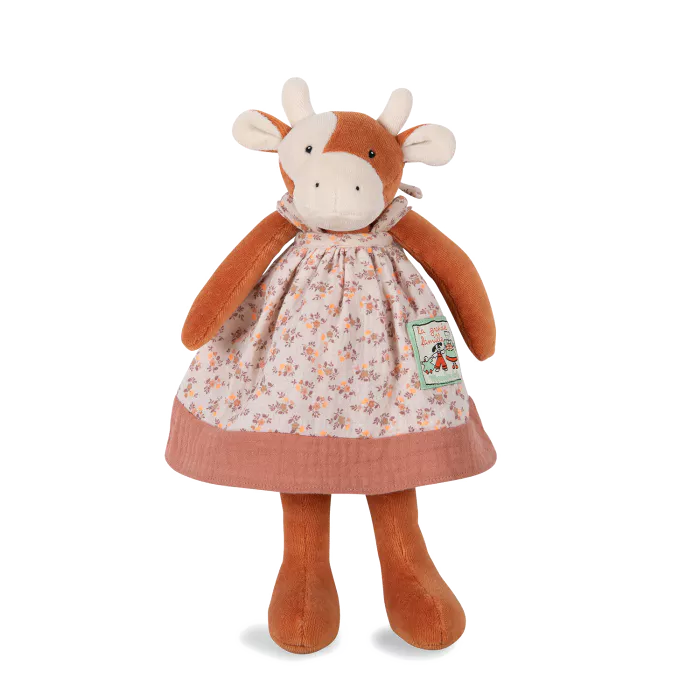 Charlotte la Mucca con vestito a fiori – Peluche Moulin Roty per bambini