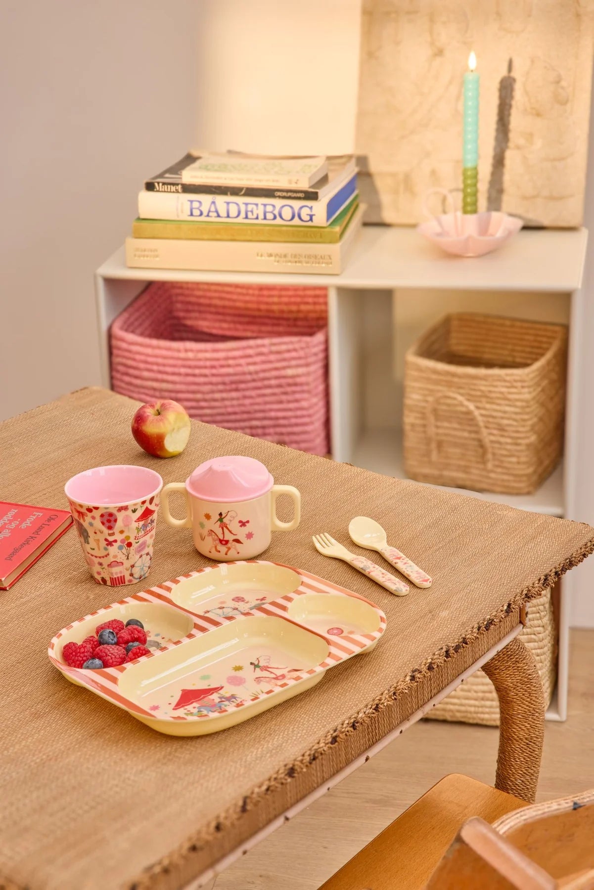 Piatto a 4 Scomparti di Rice in Melamina fantasia Fun Fair Pink