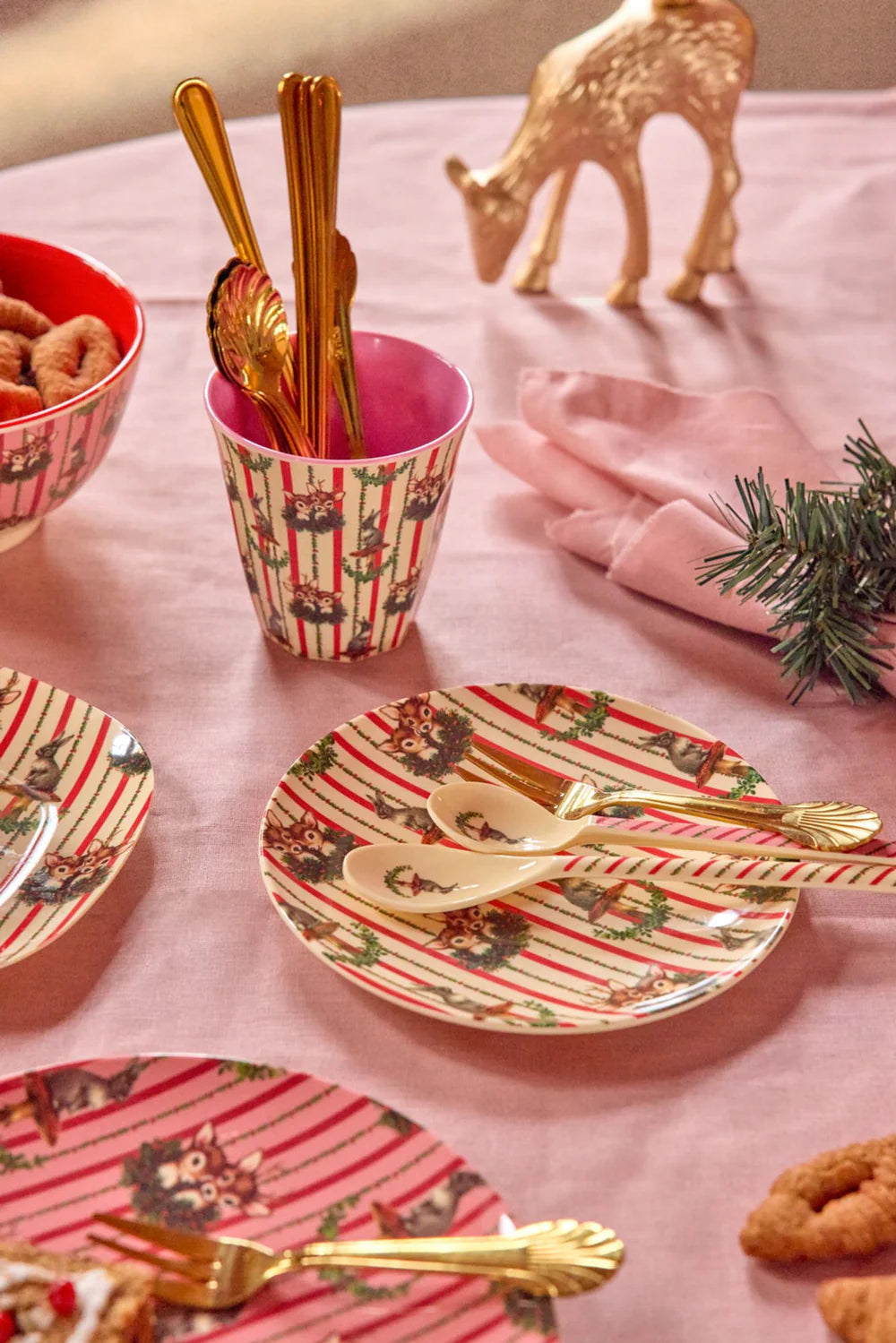 Piatto Rice per frutta e dolci con stampa natalizia Sweet Forest