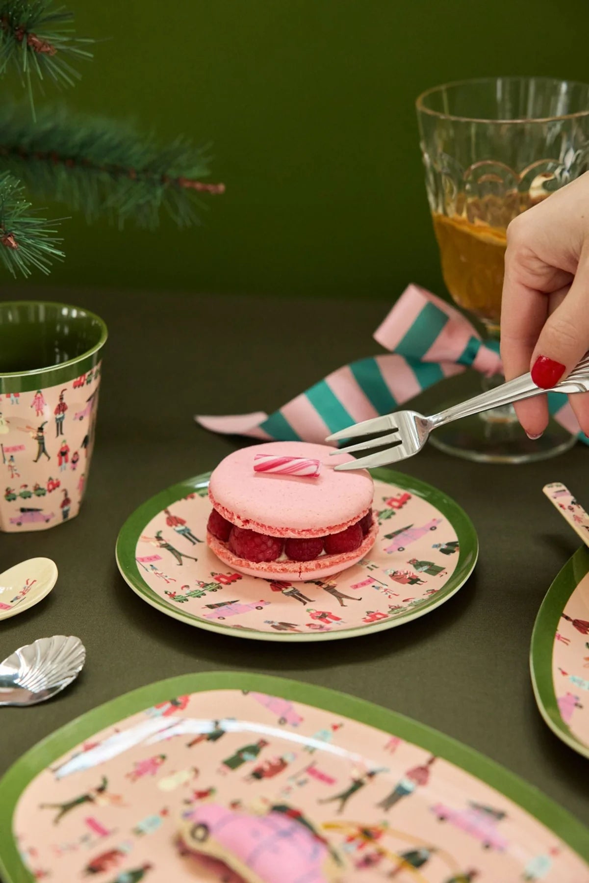 Rice Denmark piatto da torta rosa per Natale