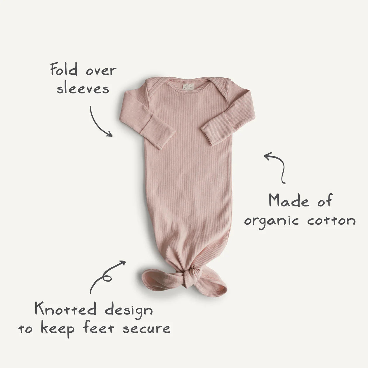 Mushie Camicia da Notte Annodata 0-3 mesi - Cedar - Apple Pie