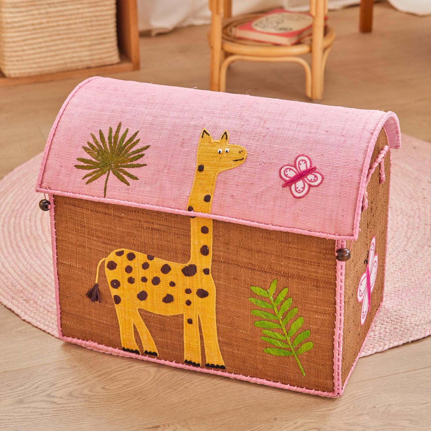 RICE Cesto Giochi in Rafia Medio - Wildlife - Apple Pie