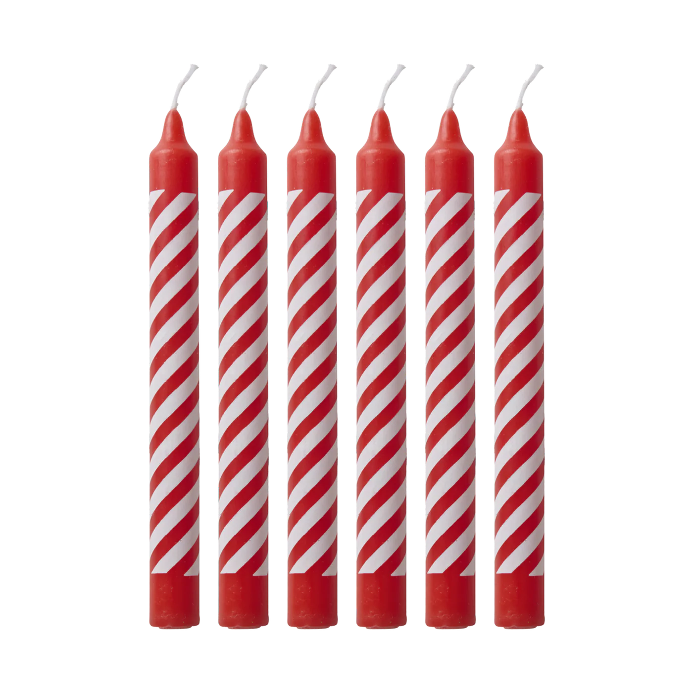 Candeline rosse Rice con stampa Candy Stripes set da 12