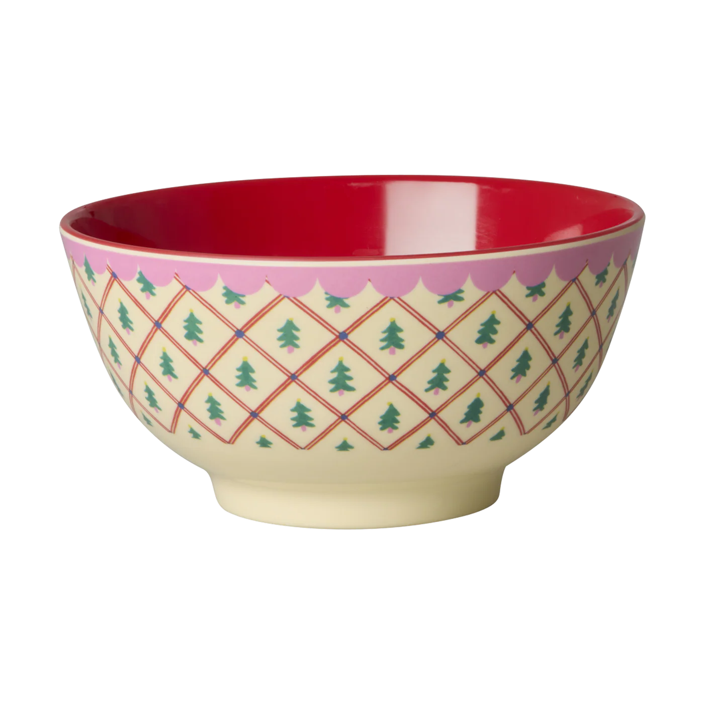 Ciotola media Rice in melamina crema con stampa natalizia