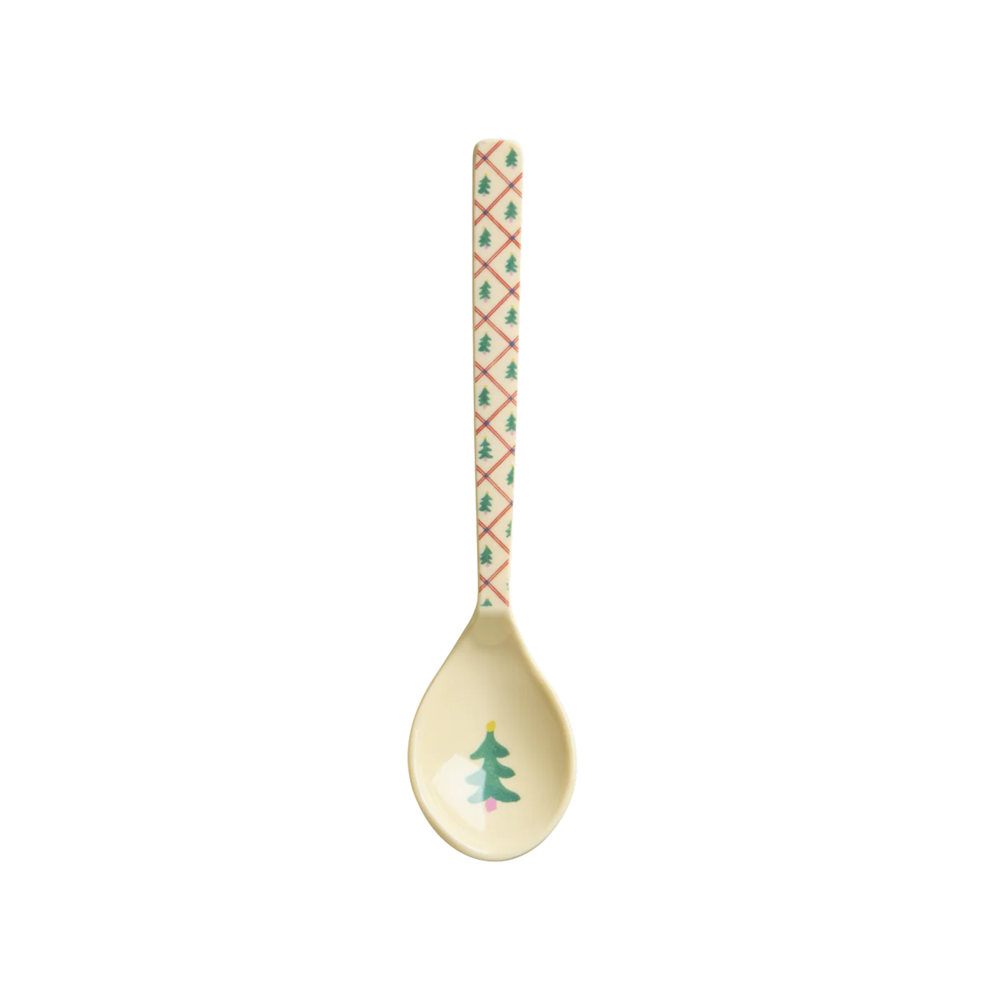Cucchiaino Rice in melamina color crema con stampa natalizia Diamond Christmas Tree