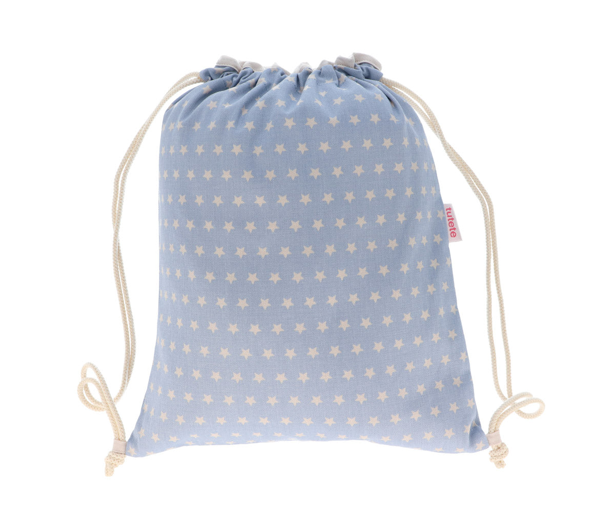 Sacchetta zaino in cotone con stelline, perfetta per il nido e la scuola dell’infanzia