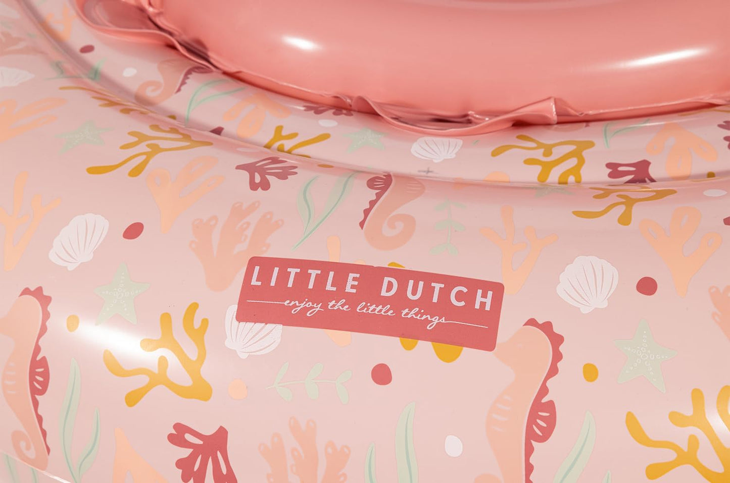 Salvagente neonato rosa Little Dutch con seduta e illustrazioni marine