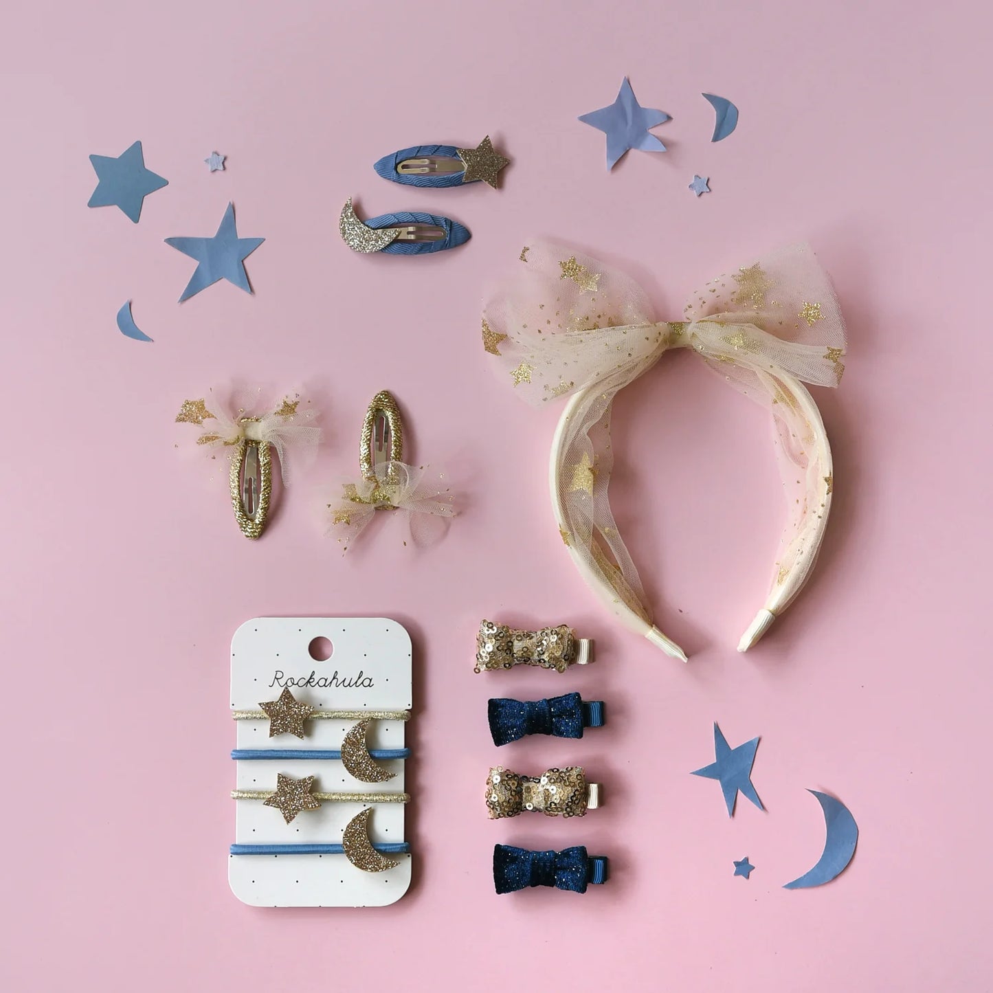 Rockahula Starry Tulle Headband – Cerchietto con Fiocco e Stelle Dorate ✨