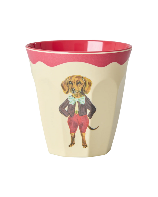 tazza media in melamina rossa Rice Denmark Nathalie Lété Vol. 2 con cagnolino chic