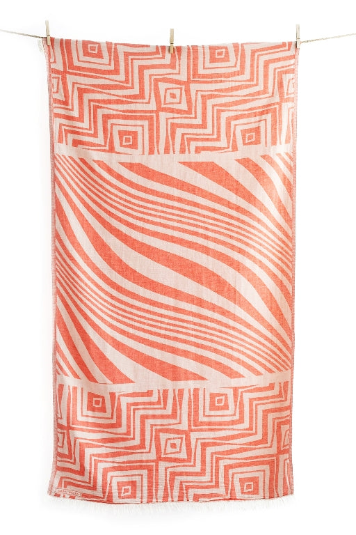 Telo Mare o pareo fantasia Falasarna corallo e crema Astakos di aeliA ANNA