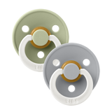 2 Ciucci Bibs Notte Symmetrical  - Colour Pacifier - Salvia e Grigio Nuvola - Apple Pie