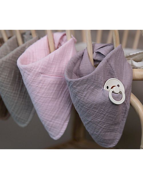 Bavaglino a Bandana Lilla - 100% Cotone Biologico - Apple Pie