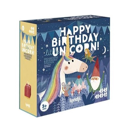 Londji 5 puzzle progressivi Happy Birthday Unicorn con unicorno e fatine