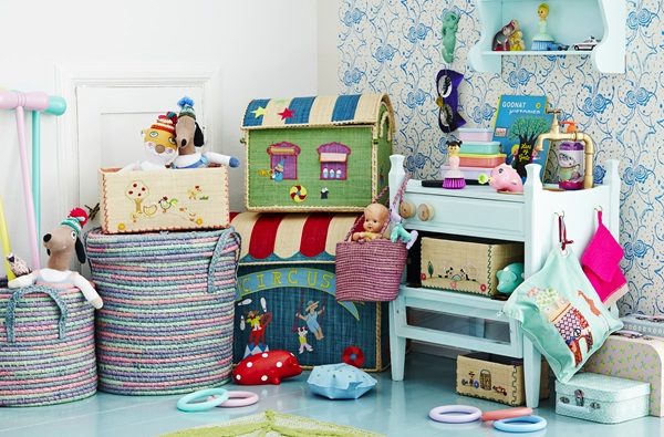 Cesto portaoggetti circo per cameretta bambini