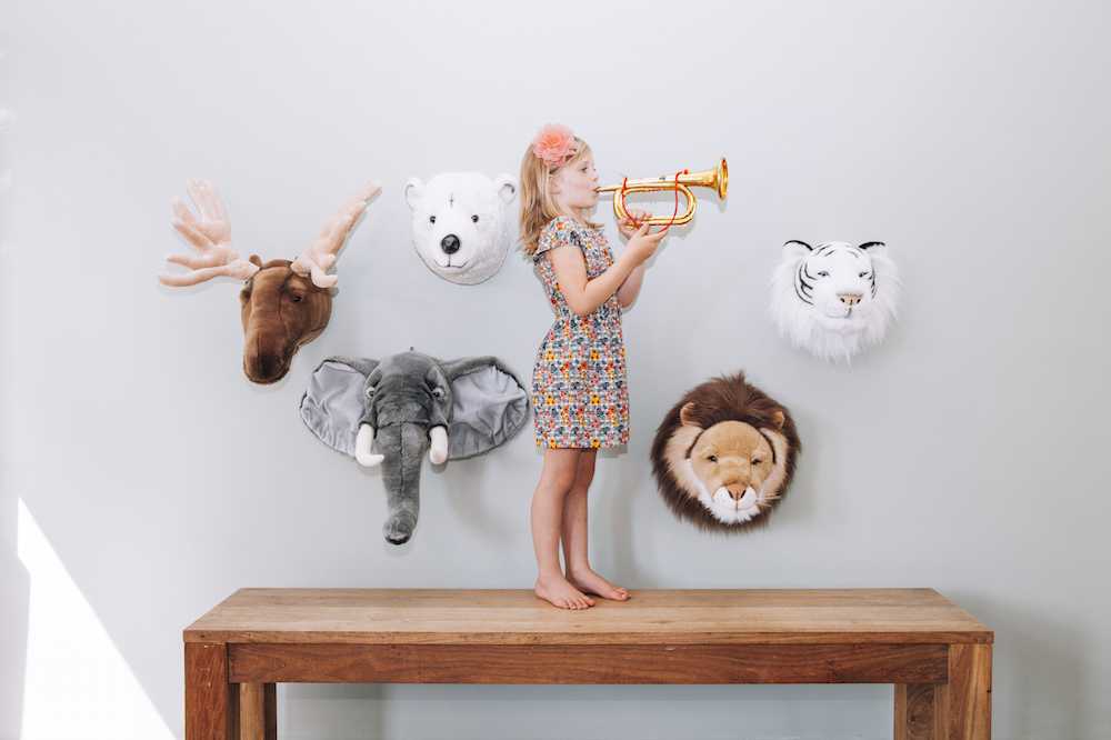 Trofeo Peluche Tigre Bianca – Decorazione Murale Wild & Soft - Apple Pie
