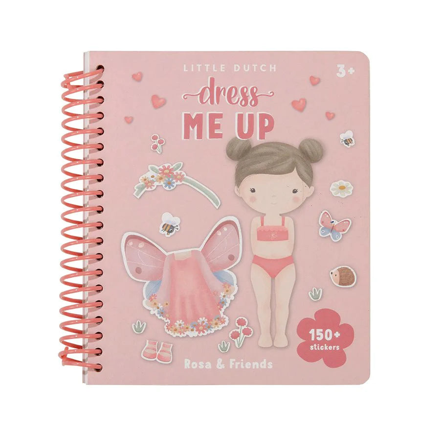 Little Dutch – Libro "Dress Me Up" con Stickers – Rosa - Apple Pie