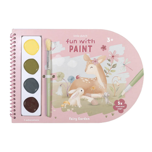 Paint Book Fairy Garden Little Dutch con pennello e acquerelli inclusi