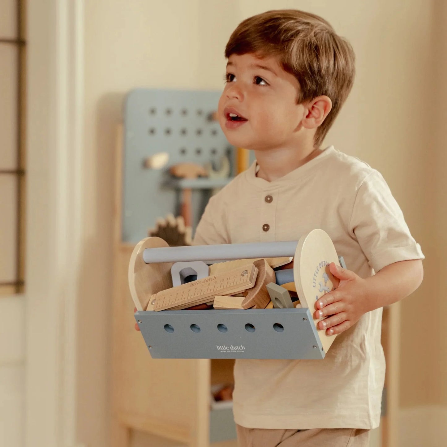 Little Dutch Cassetta degli Attrezzi in Legno – Blu – Essentials