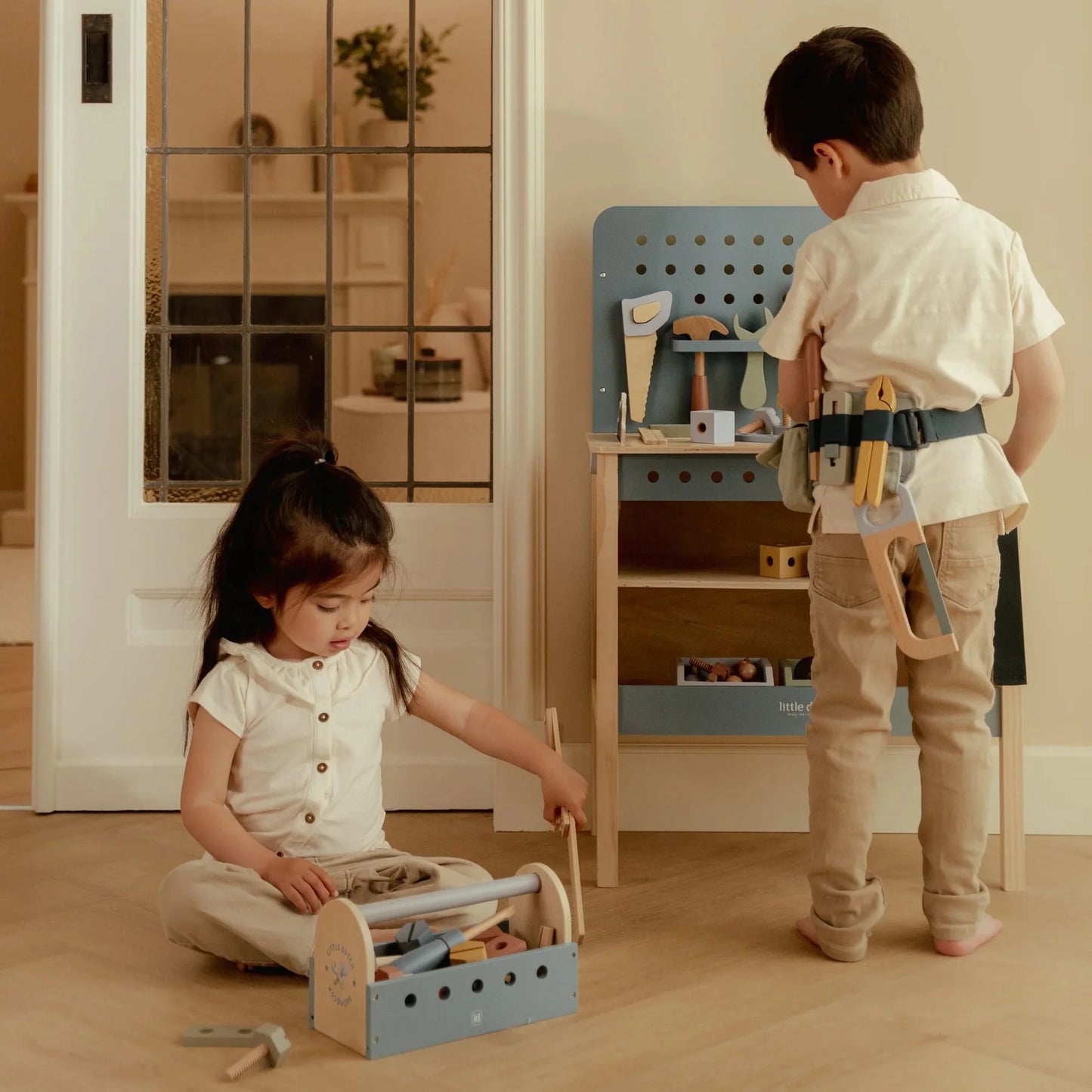 Little Dutch Cassetta degli Attrezzi in Legno – Blu – Essentials