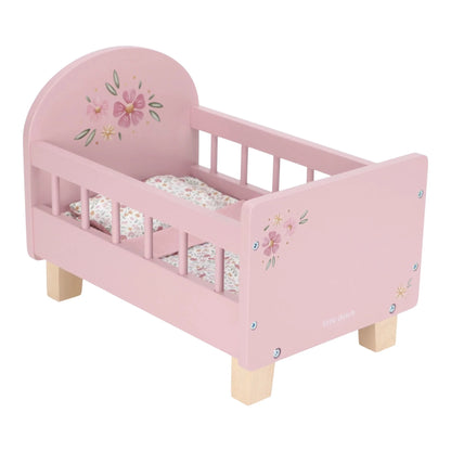 Little Dutch – Lettino per Bambole in Legno Soft Flowers (Rosa)