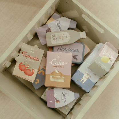 Little Dutch – Carrello della spesa in legno verde con accessori (3+ anni)