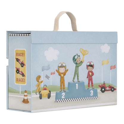 Little Dutch – Wooden Racetrack in Play Case multicolore