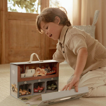 Little Dutch – Wooden Racetrack in Play Case multicolore