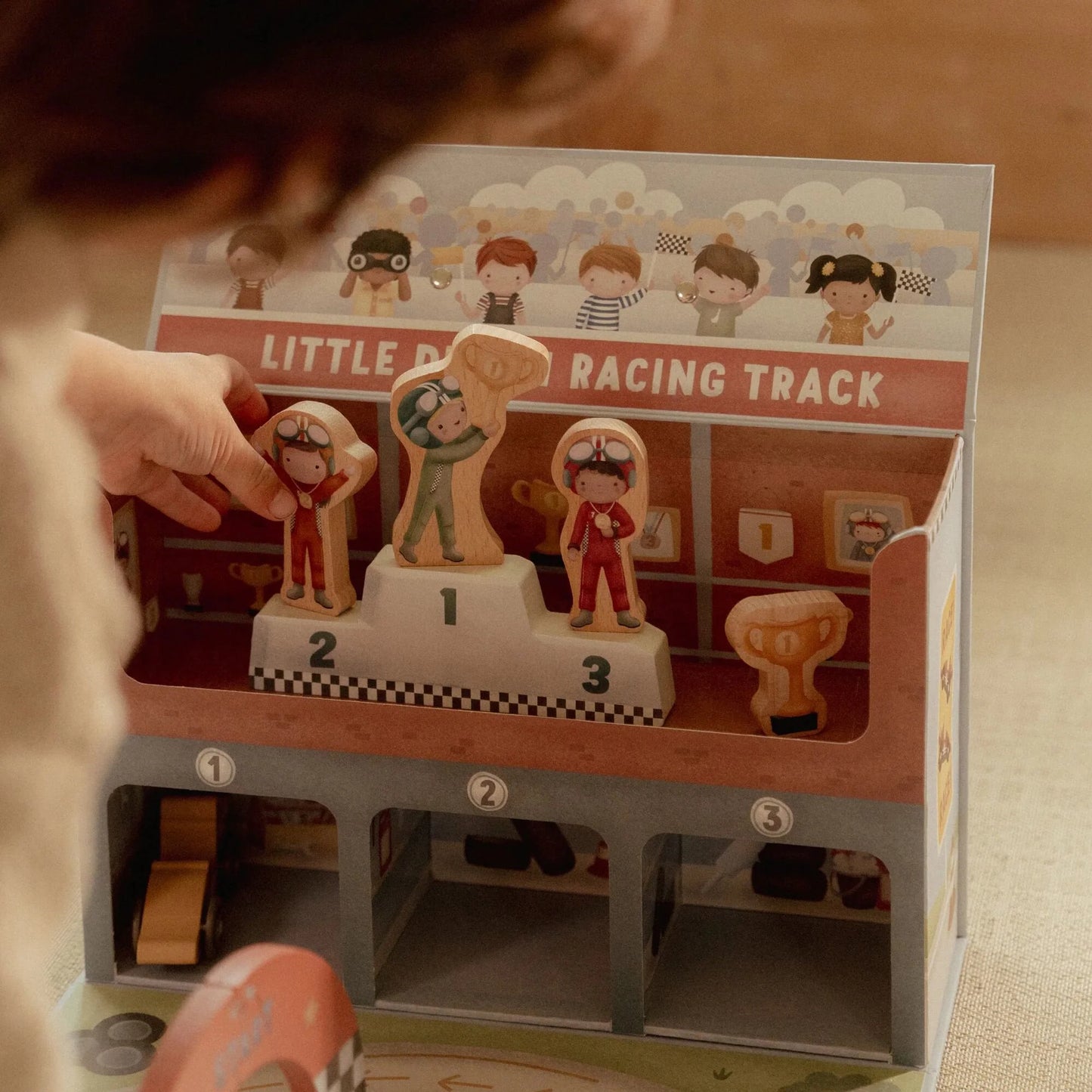 Little Dutch – Wooden Racetrack in Play Case multicolore