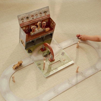 Little Dutch – Wooden Racetrack in Play Case multicolore