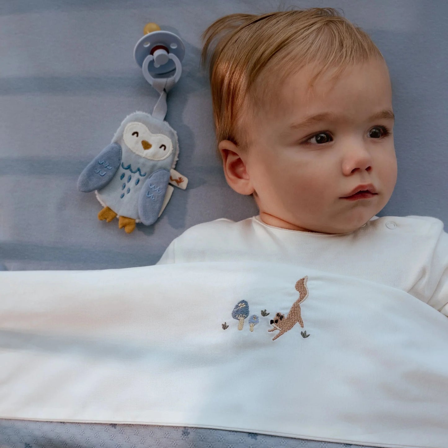 Little Dutch Porta-Succhietto Comforter – Gufetto Blu – Forest Friends