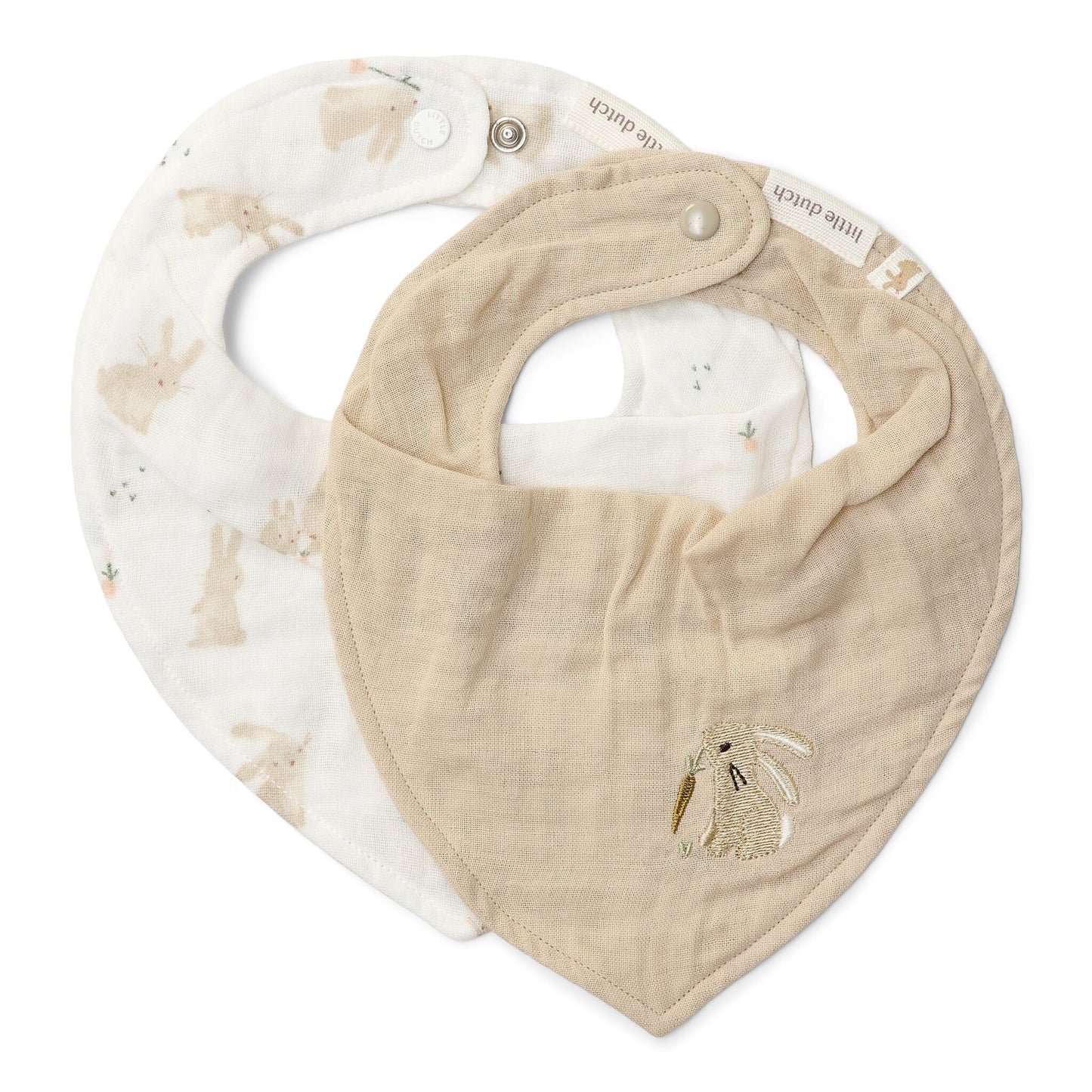 Little Dutch Set di 2 Bavagline Bandana in mussola - Baby Bunny